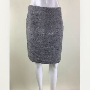 Luisa Beccaria Sz 10 US 46 IT Lambswool Knit Tweed Pencil Skirt Gray Designer